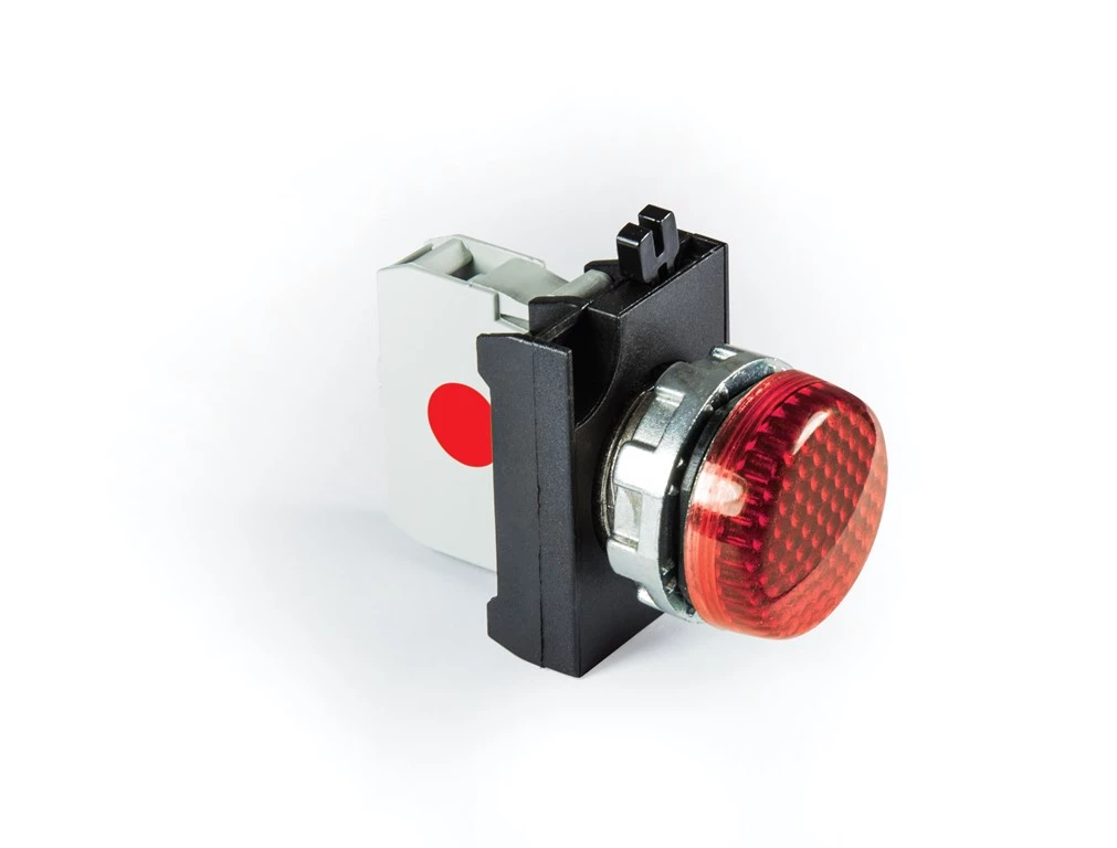CM Series Metal with LED 12-30V AC/DC Red 22 mm Pilot