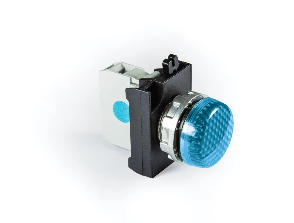CM Serisi Metal LED'li 12-30V AC/DC Mavi 22 mm Sinyal