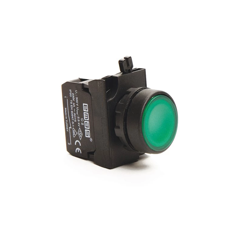 CP Series Plastic 1NC Spring Flush Green 22 mm Control Unit