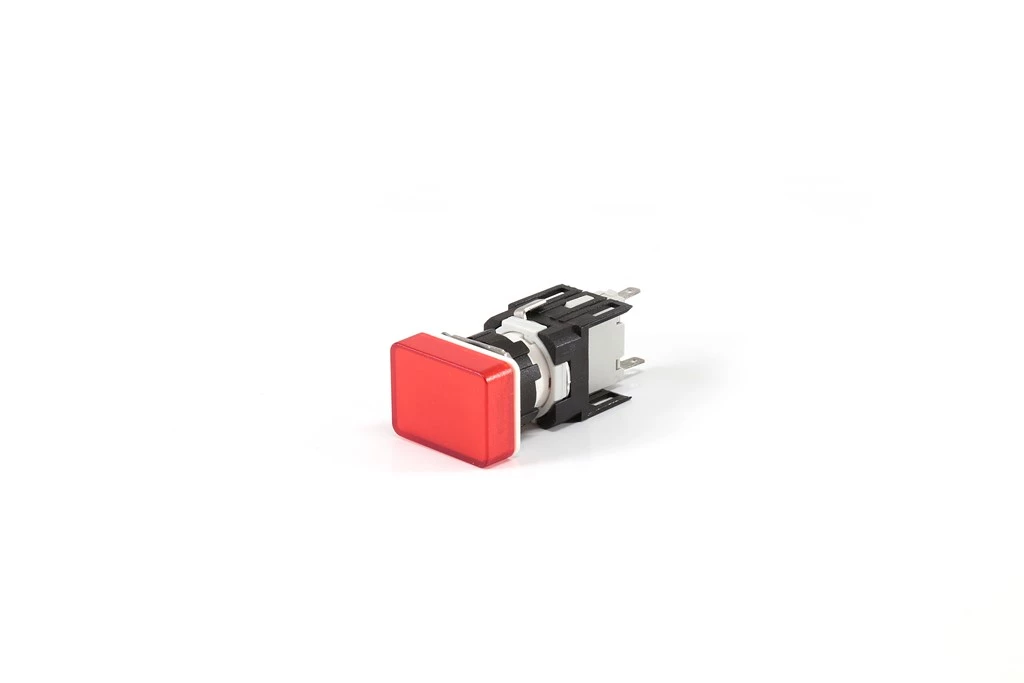 D Series Plastic with LED 12-30V AC/DC Rectangular Red 16 mm Pilot