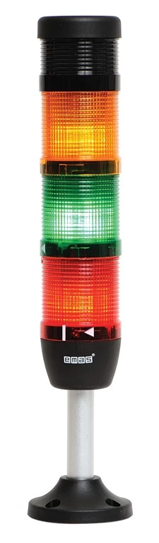 IK Series Four Level 24V AC/DC With Buzzer Flasher 100mm Tube Plastic Base LED Tower 50mm