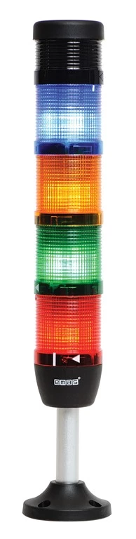 IK Series Five Level 24V AC/DC With Buzzer Flasher 100mm Tube Plastic Base LED Tower 50mm