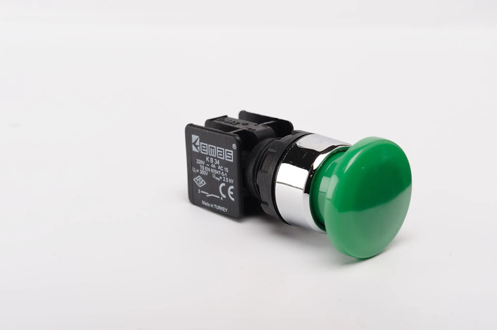 KB Series Plastic 1NO Spring 40 mm Mushroom Green 22 mm Control Unit