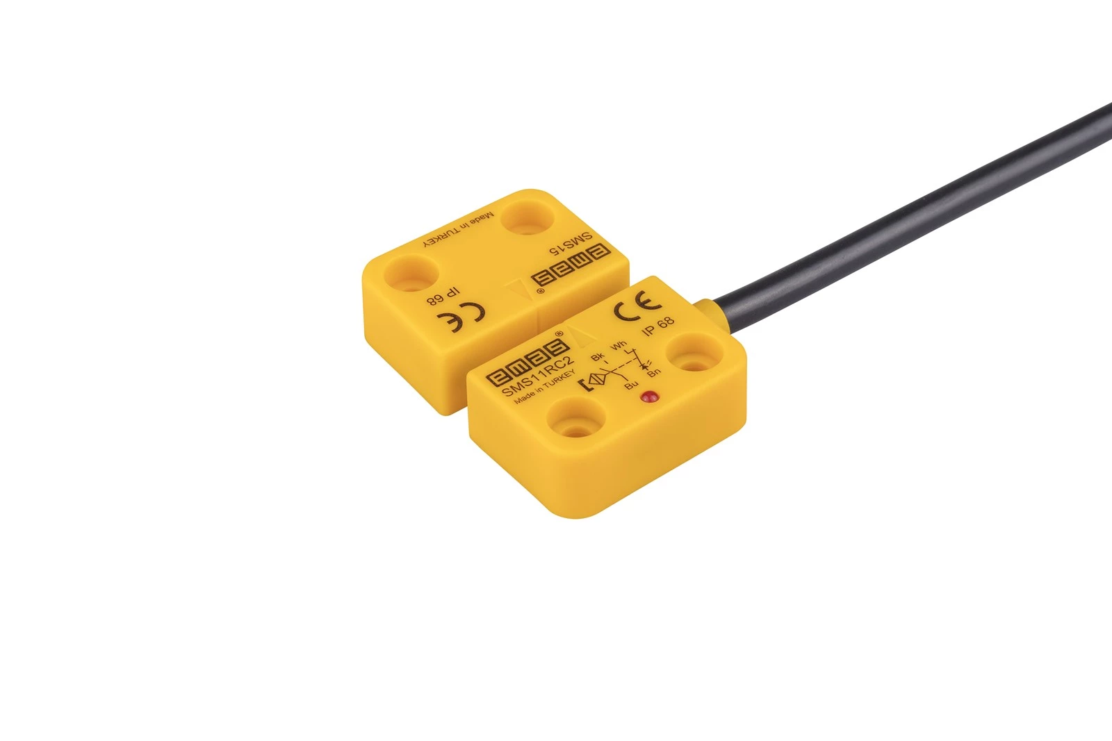 Plastic Right Exit 1NC+1NO 5mm with LED 2m Cable 22 mm Magnetic Door Switch