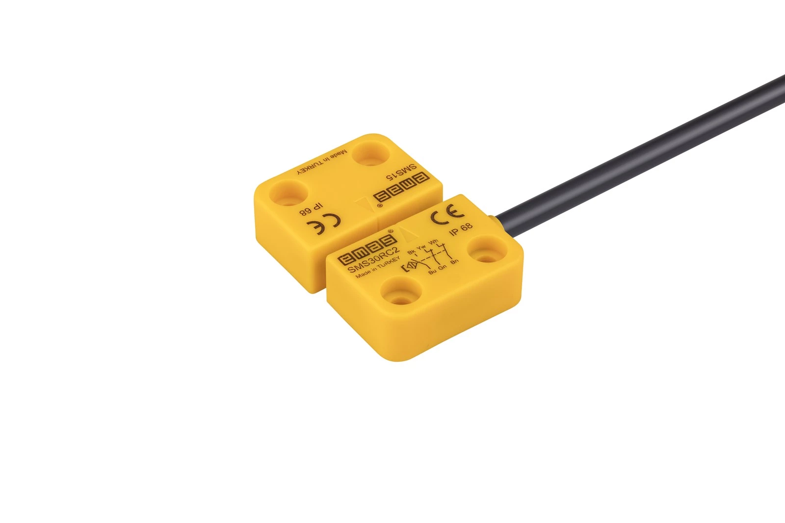 Plastic Right Exit 2NC+1NO 5mm 2m Cable 22 mm Magnetic Door Switch