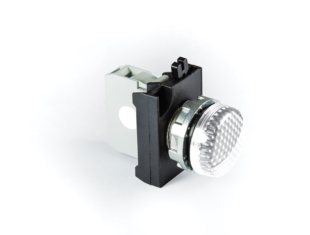 CM Series Metal with LED 100-230V AC White 22 mm Pilot
