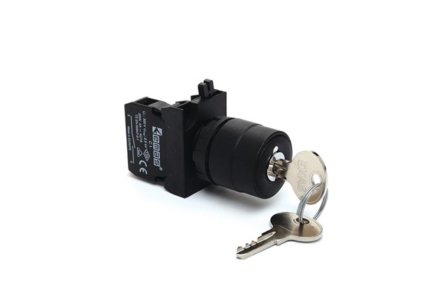CP Series Plastic 1NO (0-I) 60° Key Operated Stay Put Key Removal at all position 22 mm Control Unit