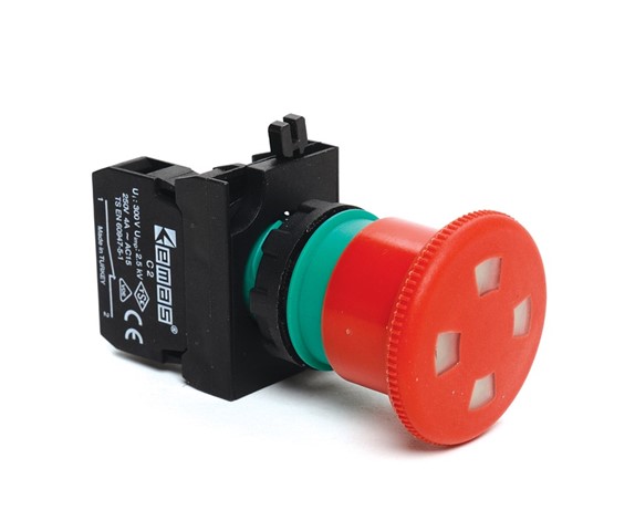 CP Series Plastic 1NC Emergency 40 mm Pull to Release with Window Red 22 mm Control Unit