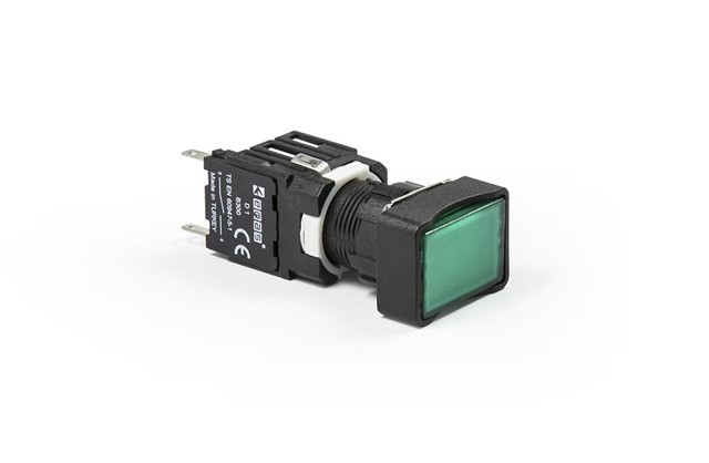 D Series Plastic 1NO Spring Rectangular Flush Green 16 mm Control Unit