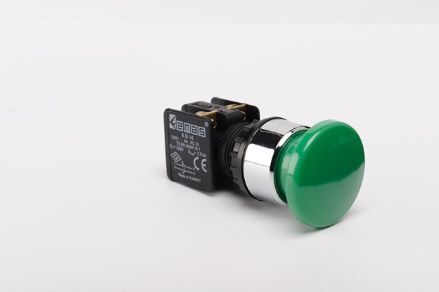 KB Series Plastic 1NO+1NC Spring 40 mm Mushroom Green 22 mm Control Unit