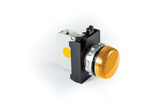CM Series Metal with LED 100-230V AC Yellow 22 mm Pilot