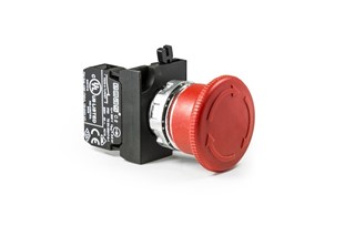 CM Serisi Metal 1NC Acil Stop 40 mm Çevirmeli Kırmızı 22 mm Buton