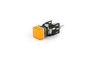 D Series Plastic with LED 12-30V AC/DC Square Yellow 16 mm Pilot