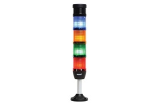 IK Series Five Level 24V AC/DC With Buzzer Flasher 100mm Tube Plastic Base LED Tower 50mm
